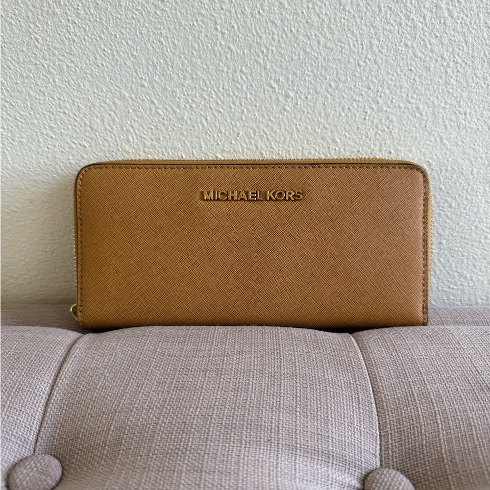 Michael Kors Camel Zip-Around Wallet
